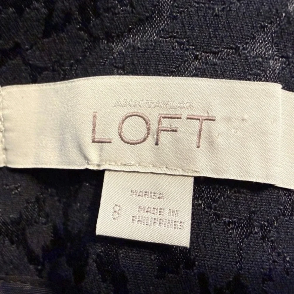 LOFT Marisa Black‎ Leopard Jacquard Slim Dress Pants 8 Party Chic Classic 92-02